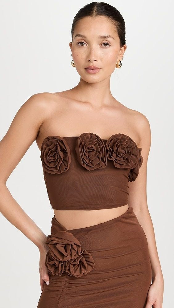 Rosette Top & Maxi Length Skirt