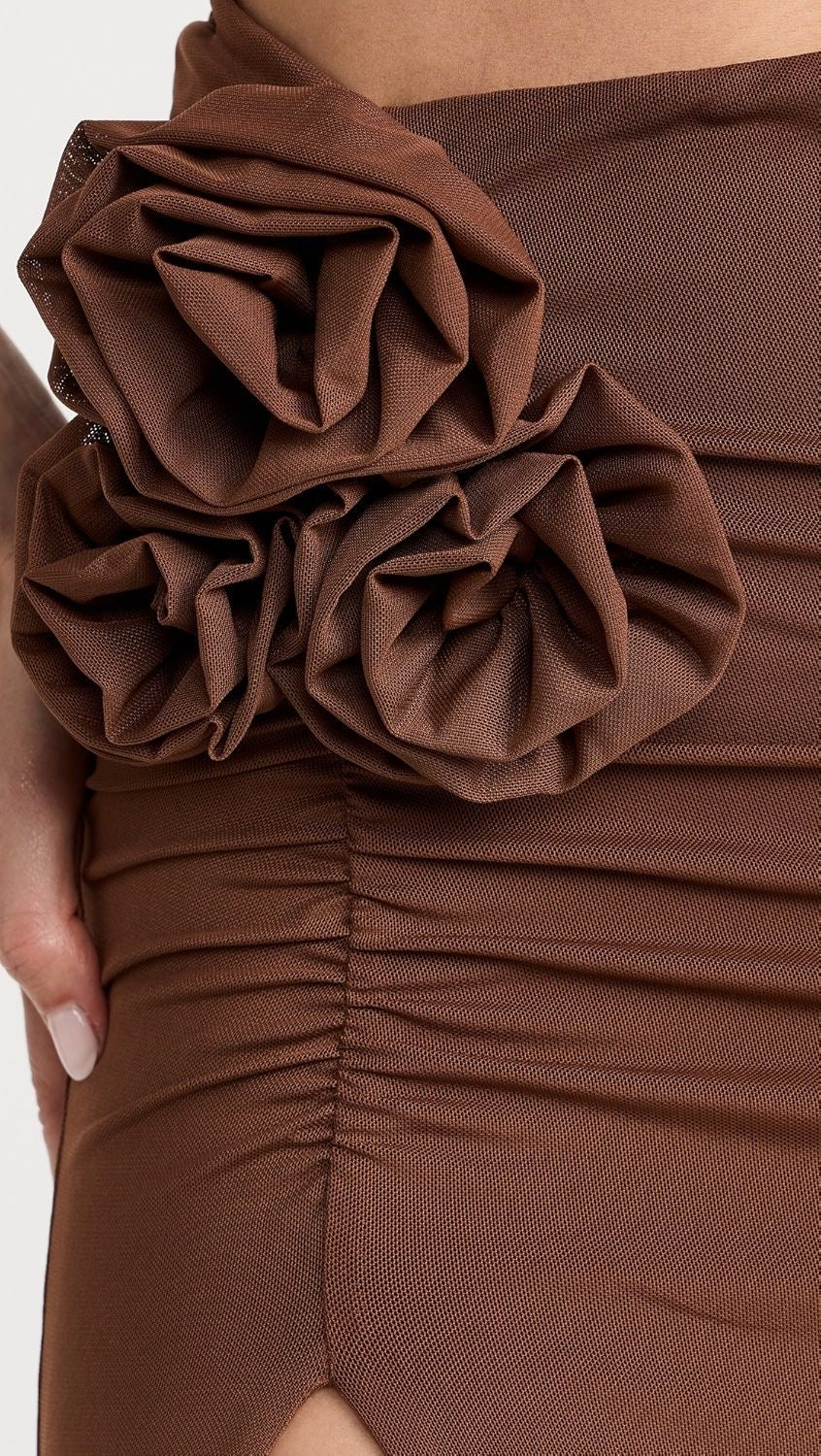Rosette Top & Maxi Length Skirt