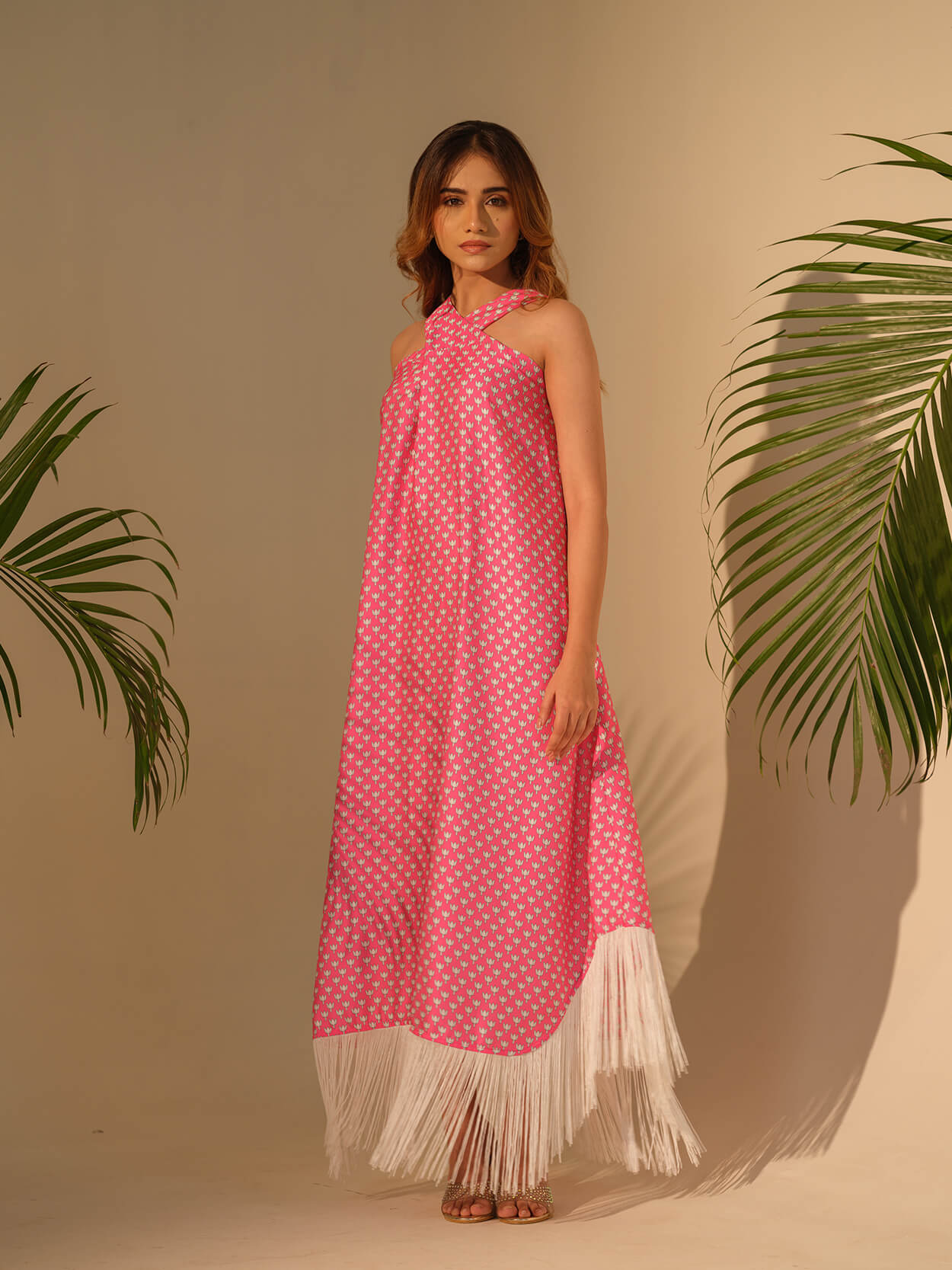 Gulabi Fringe Long Dress