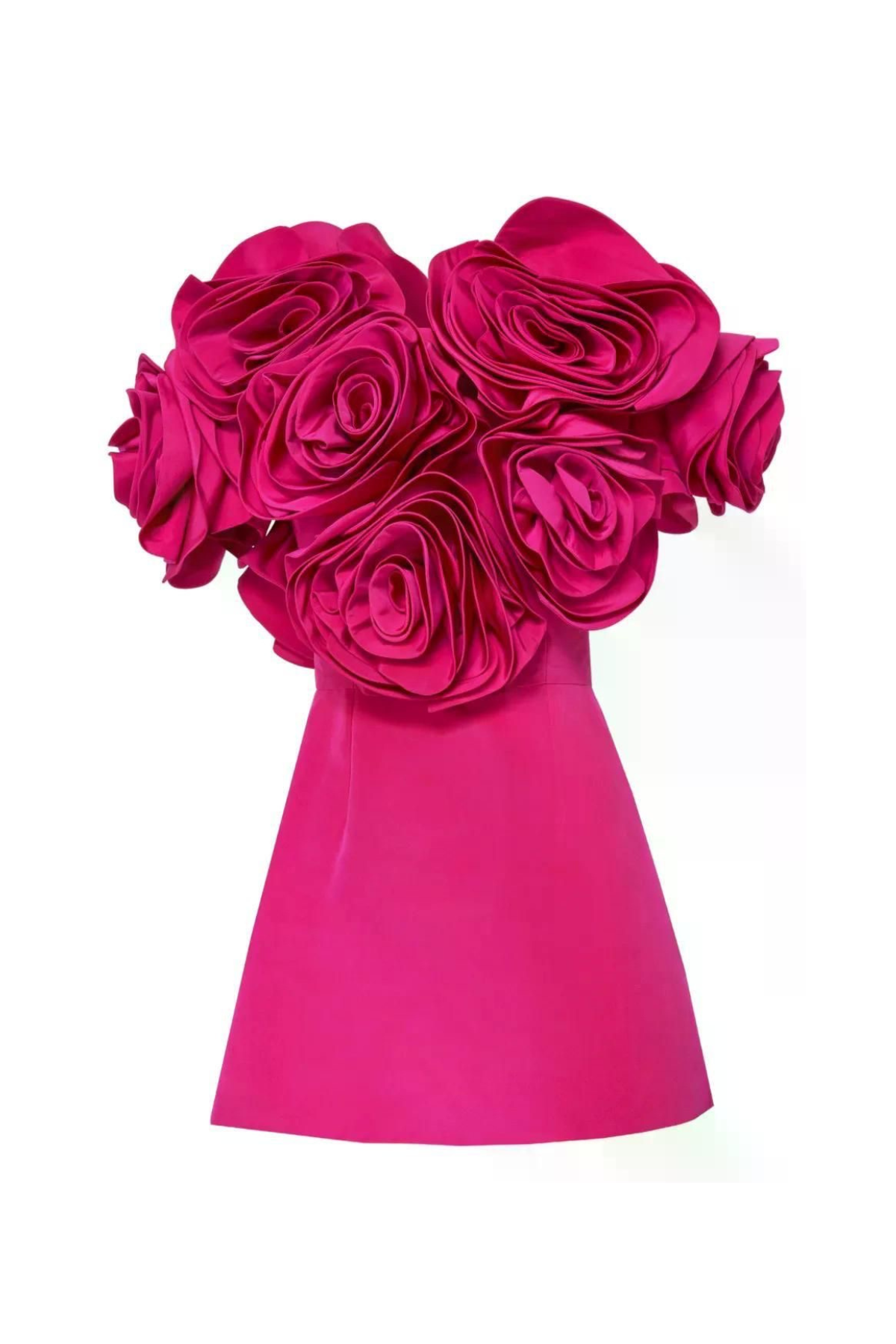 fuchsia 3D floral appliqué detailing