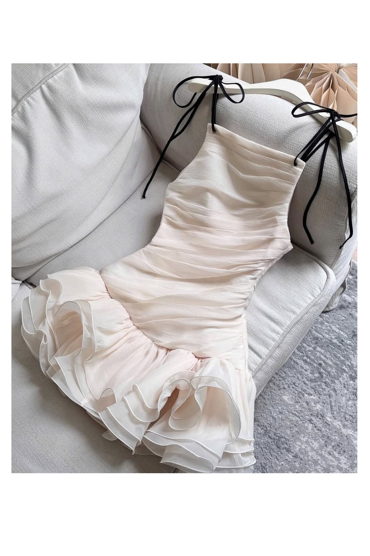 Off-white Whisper Ruffle Dress