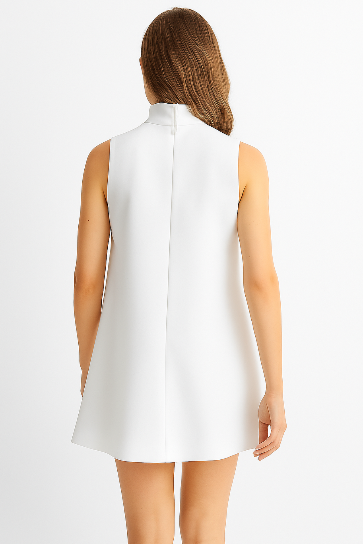 White flower appliqué dress