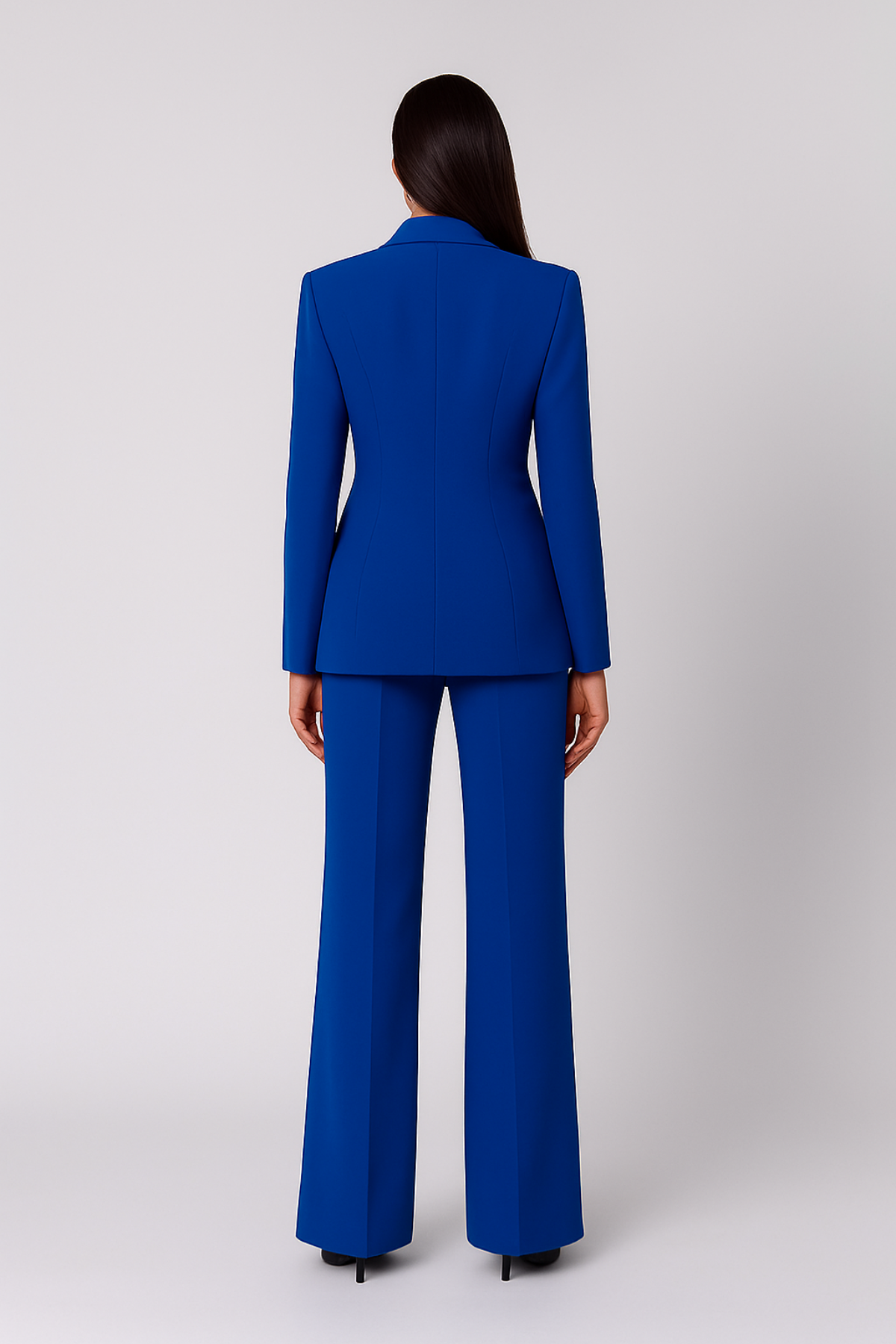 Royal Sapphire Statement Rose Blazer Set