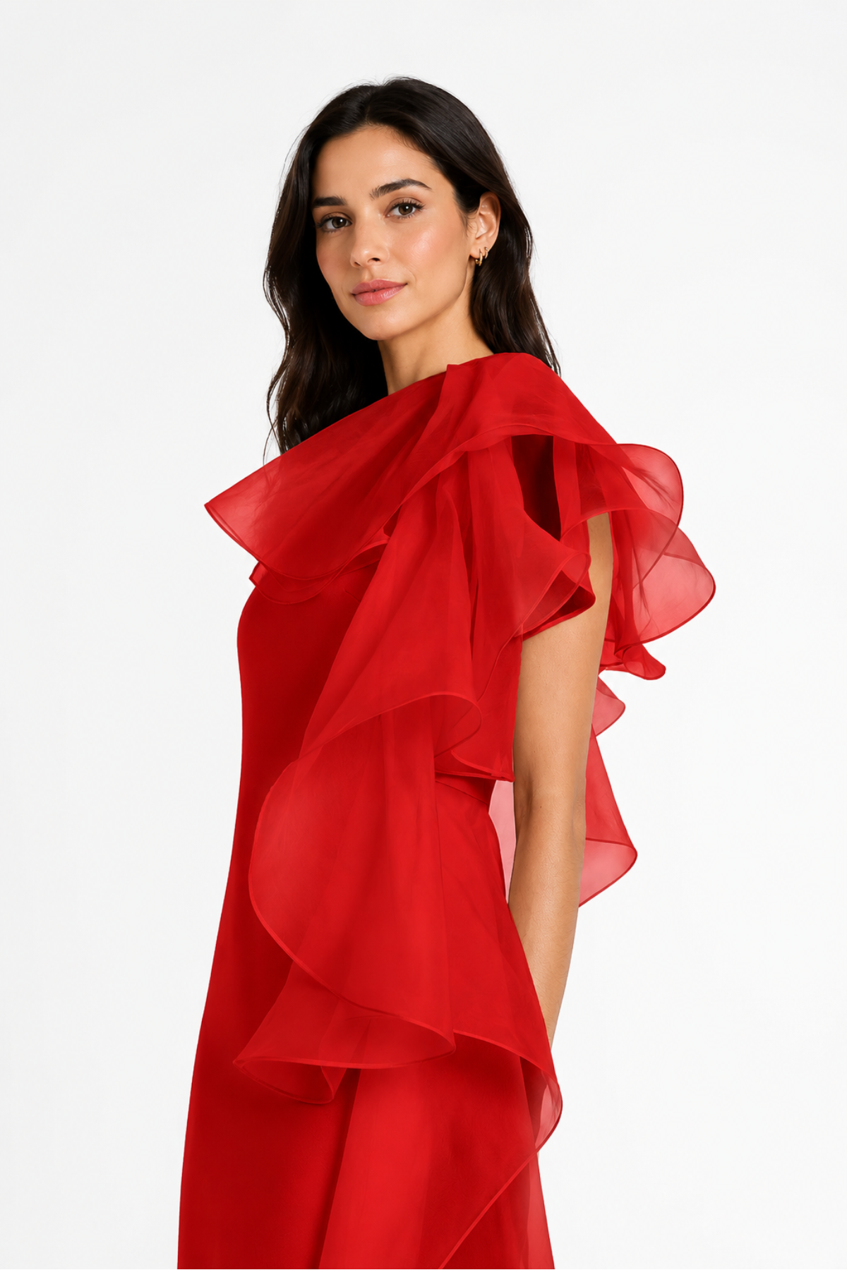 Ruby Red Ruffle Gown
