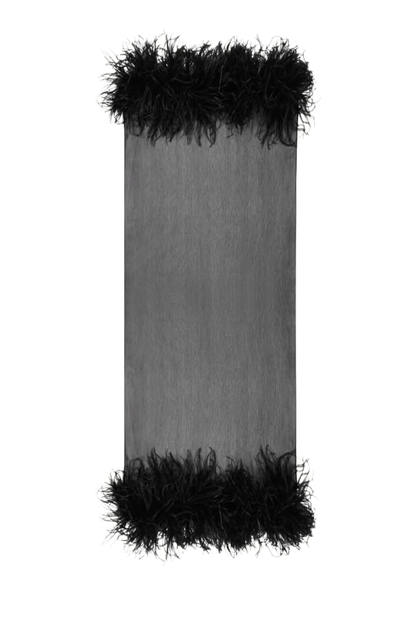 Black Feather Stole Gown