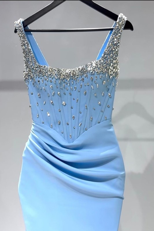 Powder blue embellishment dress