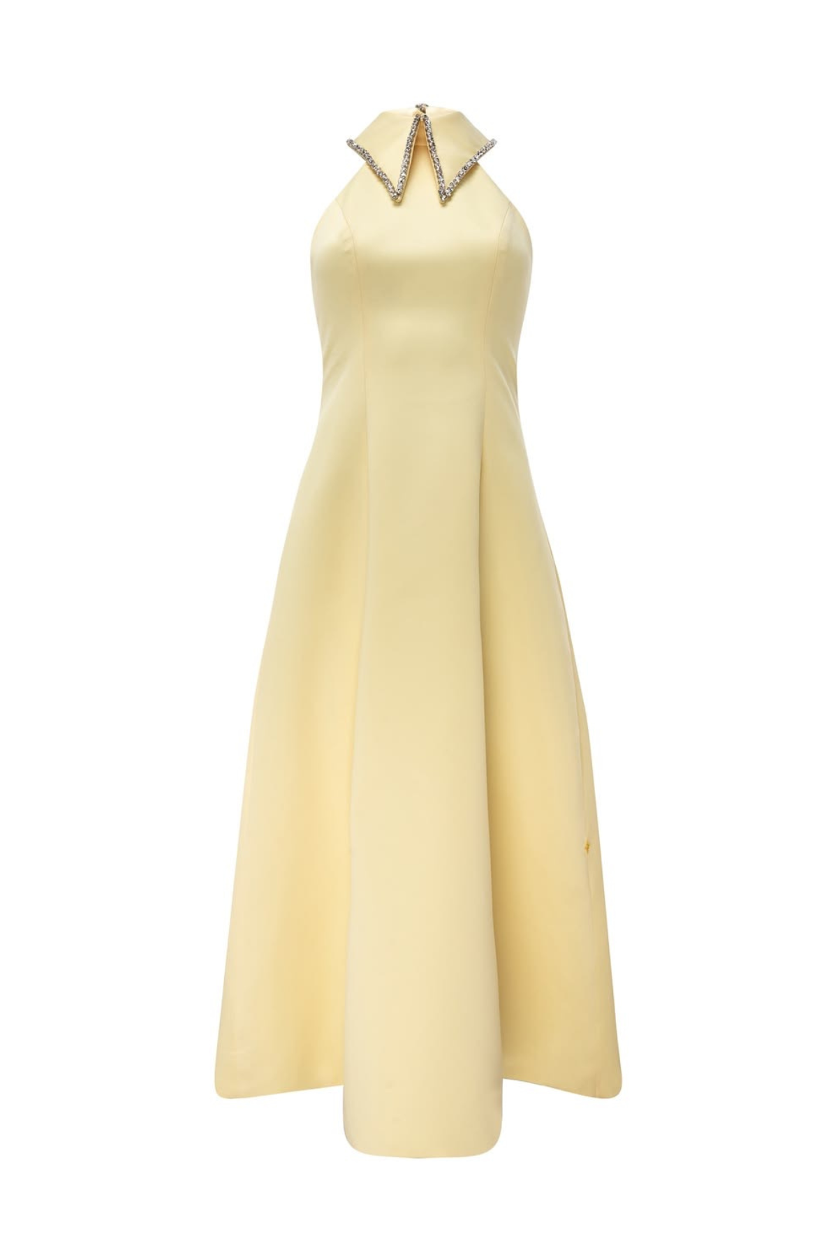 Rhinestone Collar Halter Midi Dress