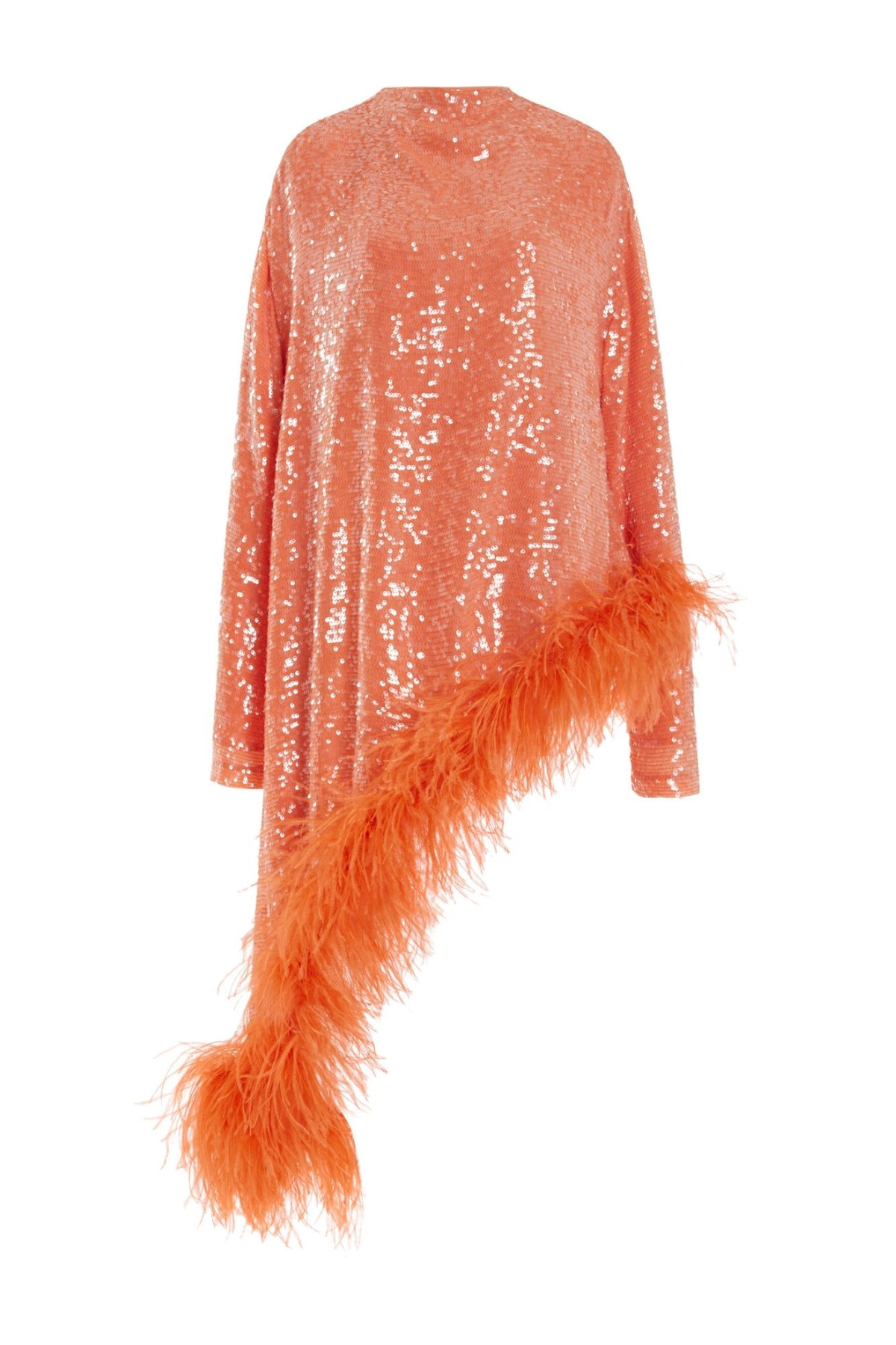 Coral Feather Sequins Set