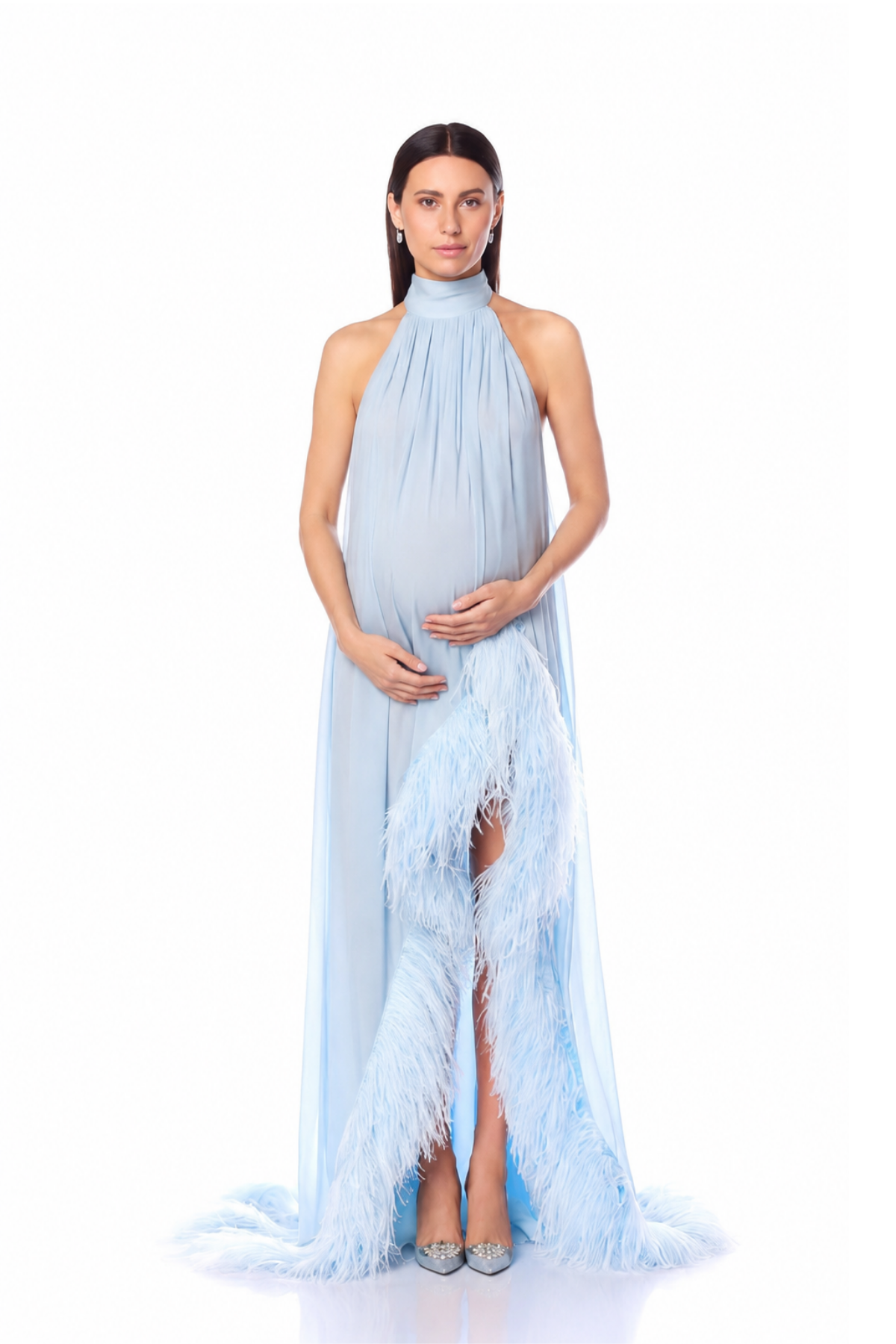Feathered Cloud Elegance Gown