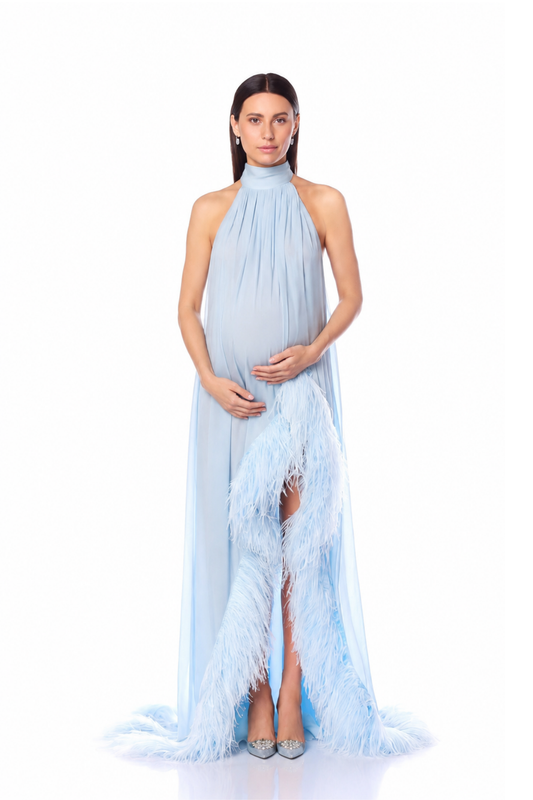Feathered Cloud Elegance Gown