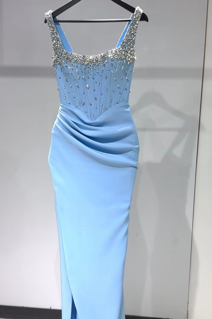 Powder blue embellishment dress