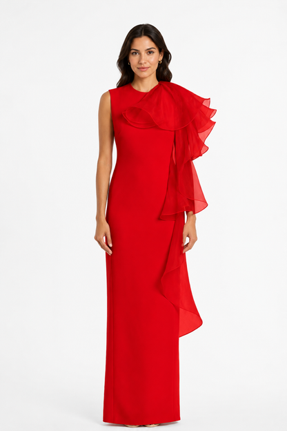 Ruby Red Ruffle Gown