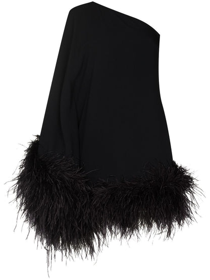 White Feathered Elegance Mini Dress