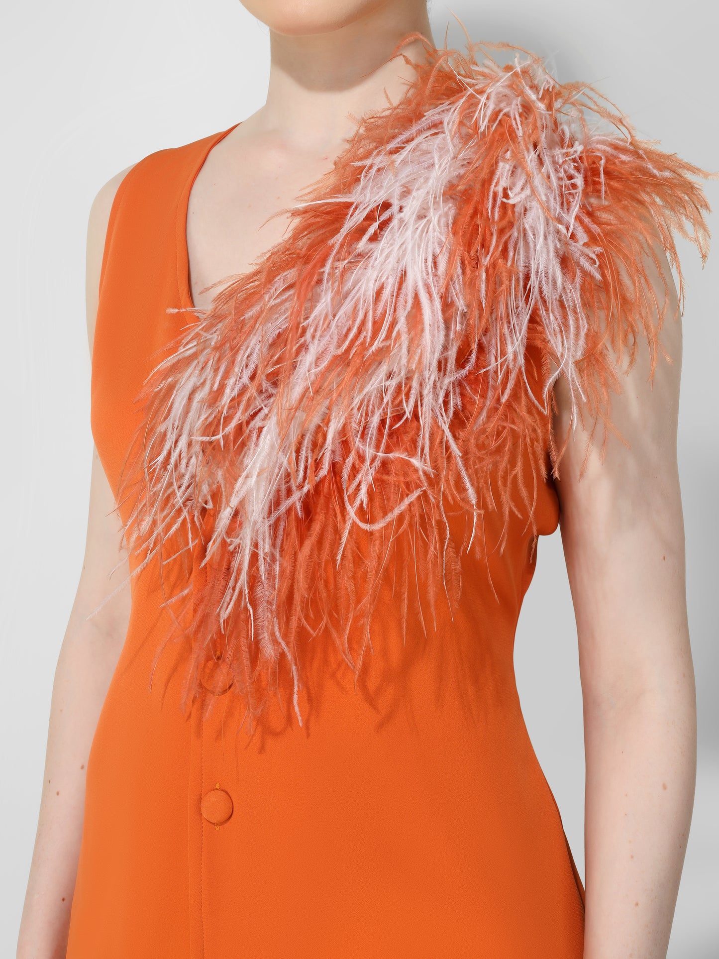 Tangerine Feather Accent Co-ord Set