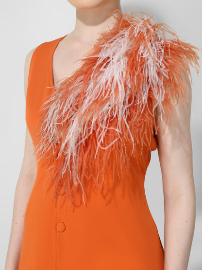 Tangerine Feather Accent Co-ord Set
