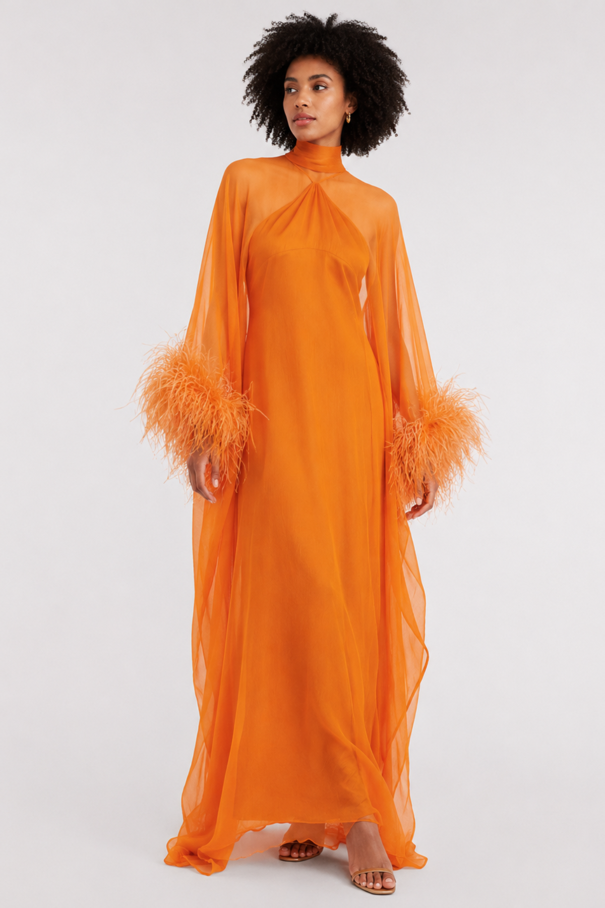 Sunset Feather Gown