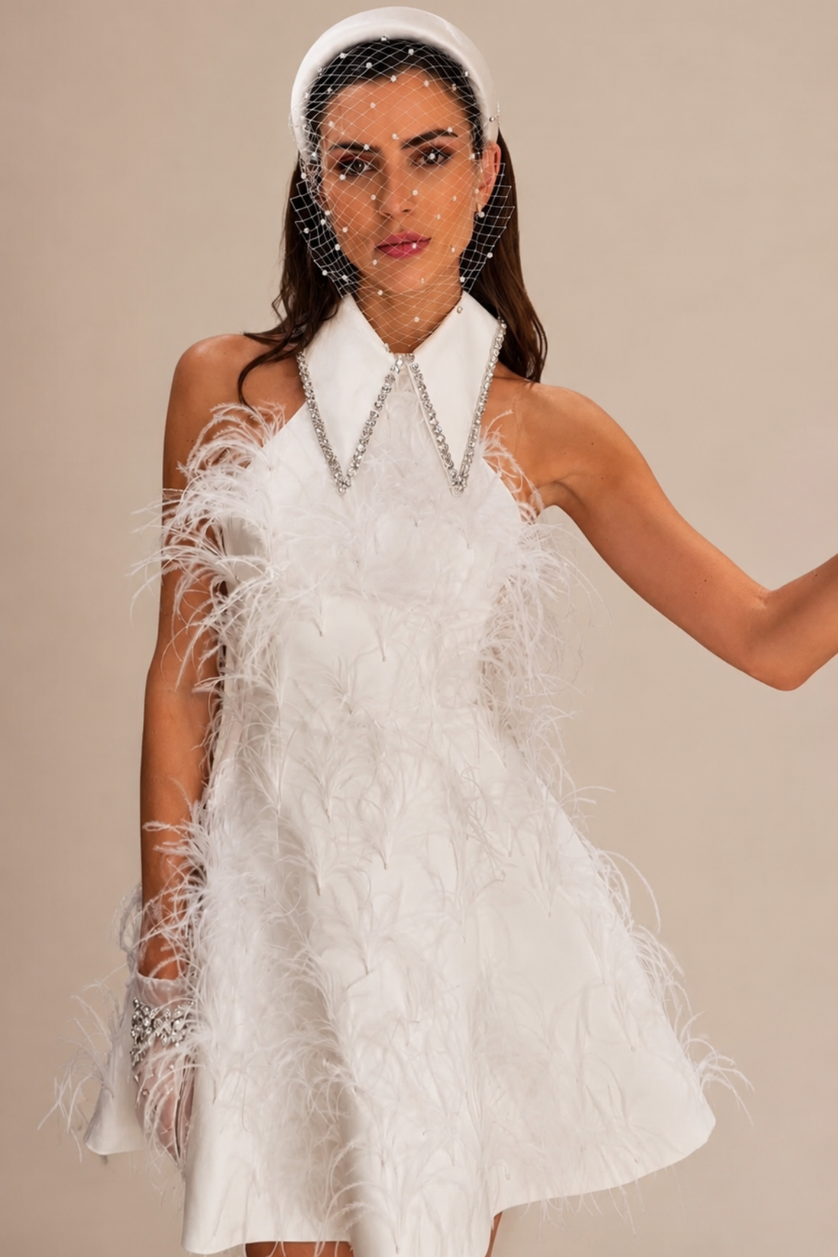 Swan Muse Embellish Feather Dress