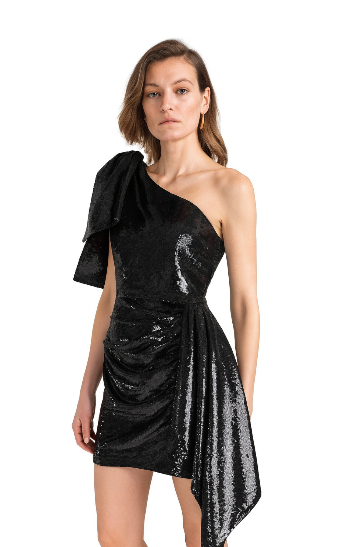 Black Starlight One-Shoulder Dress