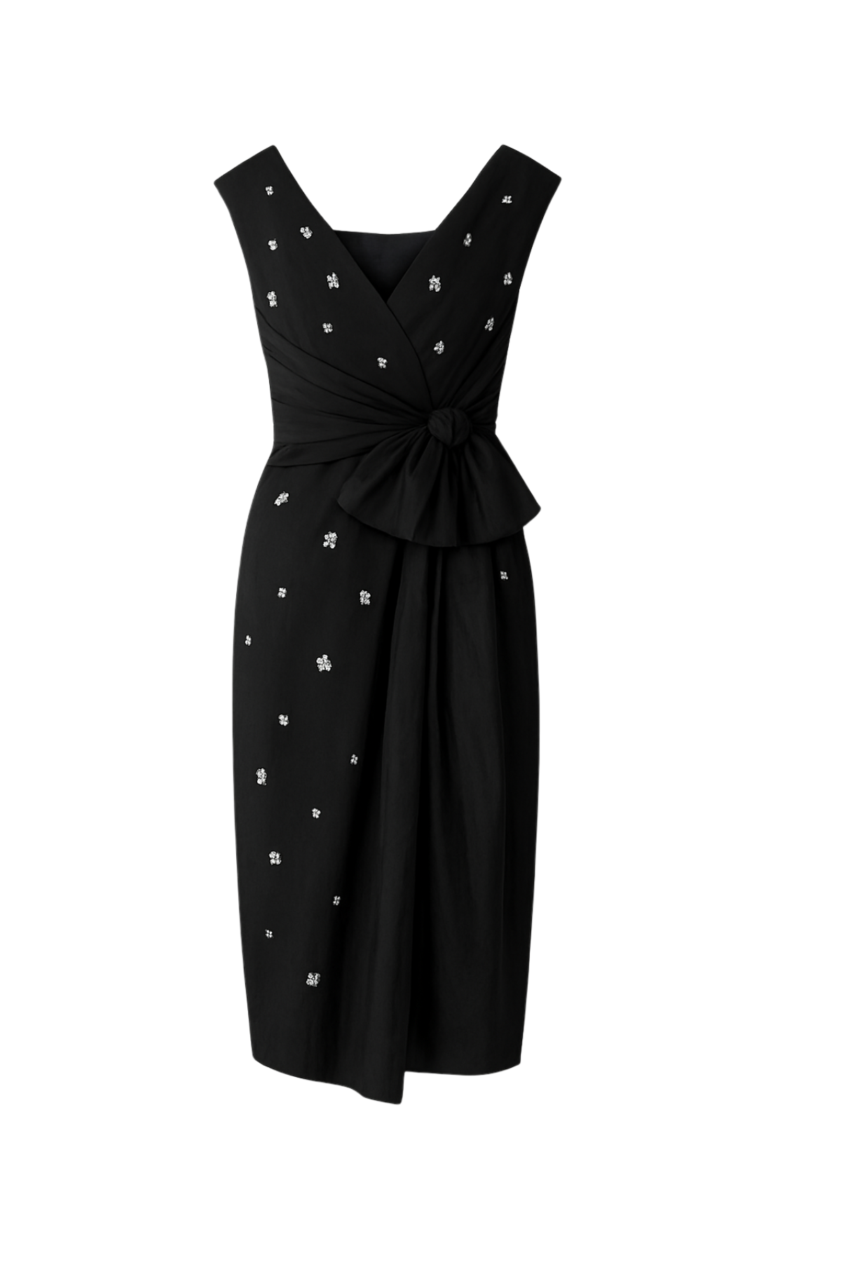 Regal Black Bow Embellished Dress