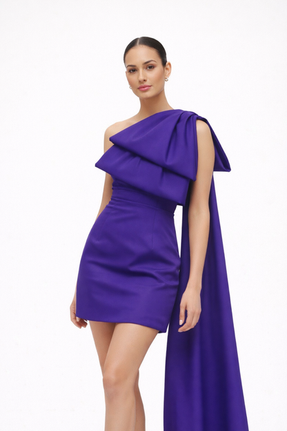 Purple Statement bow Dress