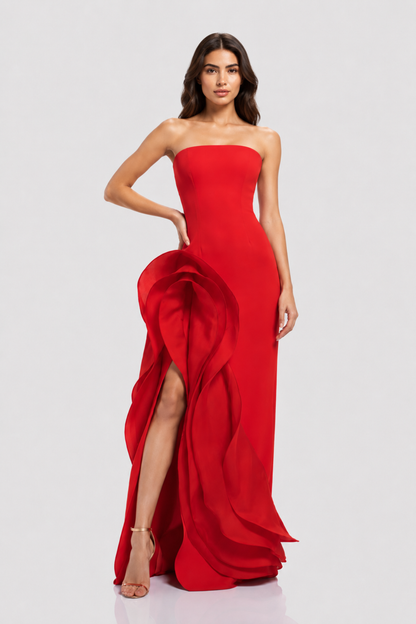Ruby Red Ruffle Gown