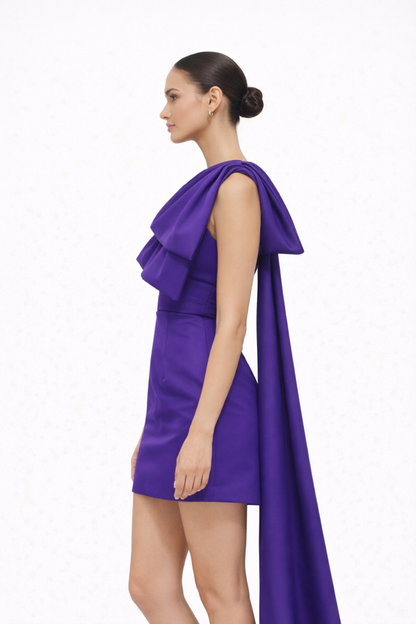 Purple Statement bow Dress