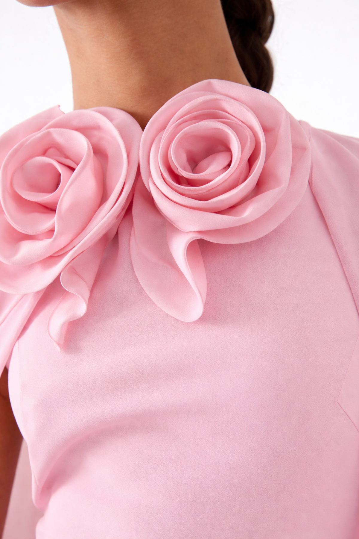 Blush Petal Cape Gown