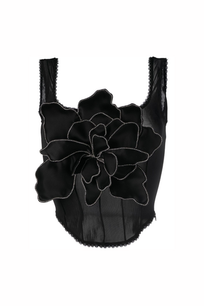 Exclusive 3D Flower corset with draped skirt