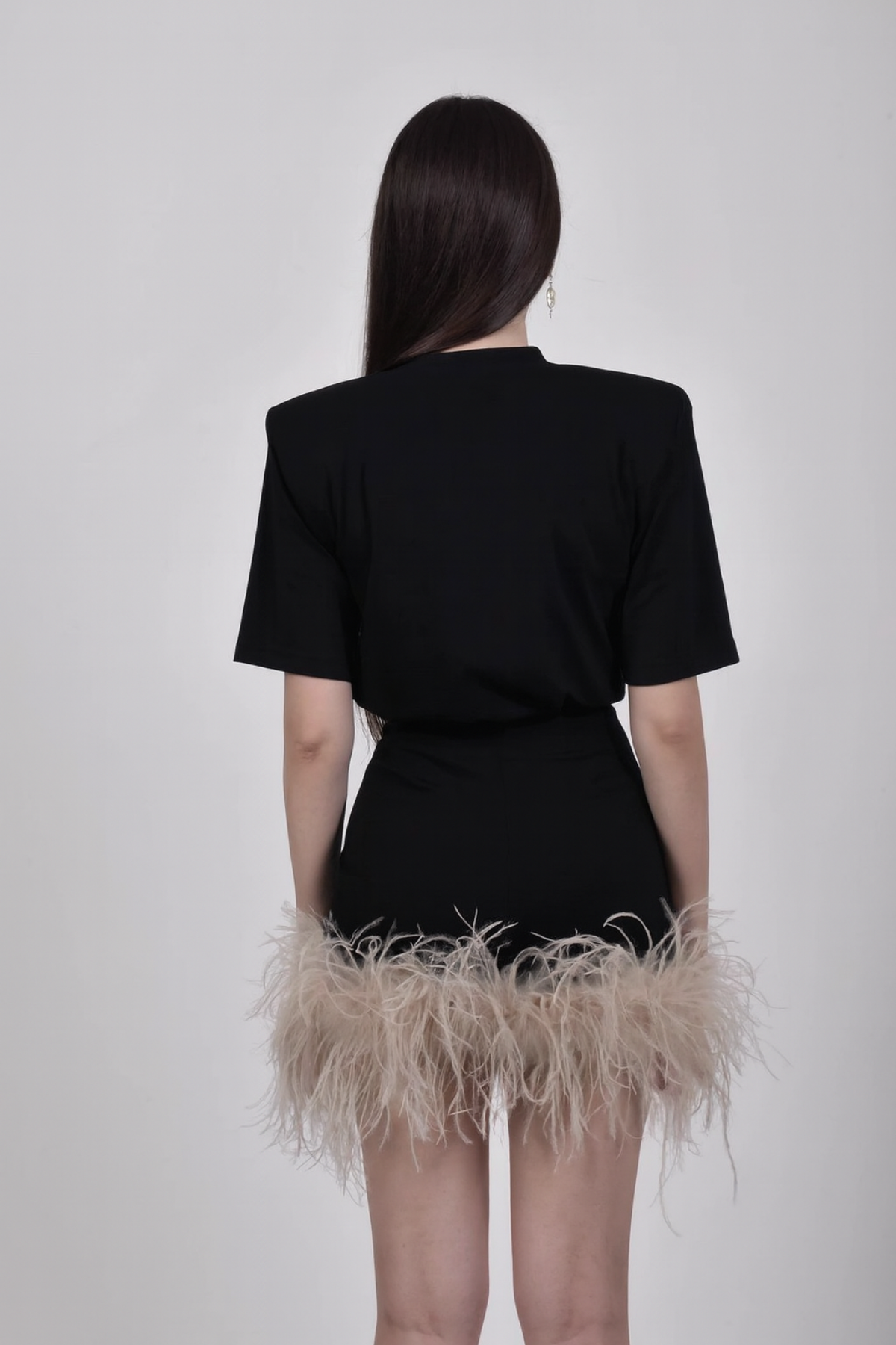 Noir Feather Black Dress