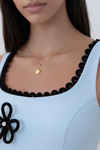 Powder Blue Floral Appliqué Mini Dress