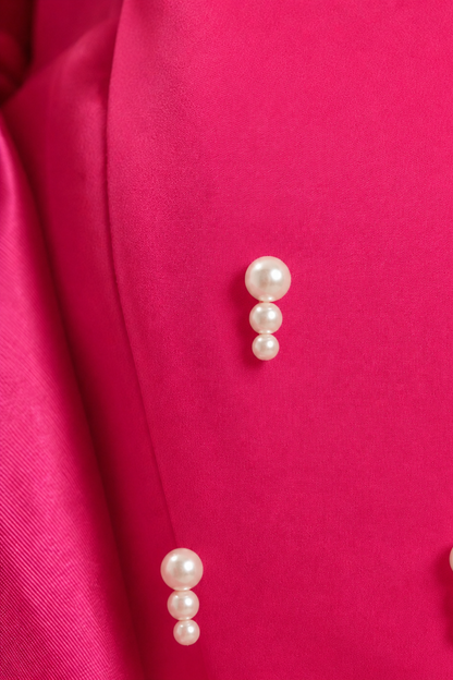 Fuchsia Pearl Embellished Luxe Gown
