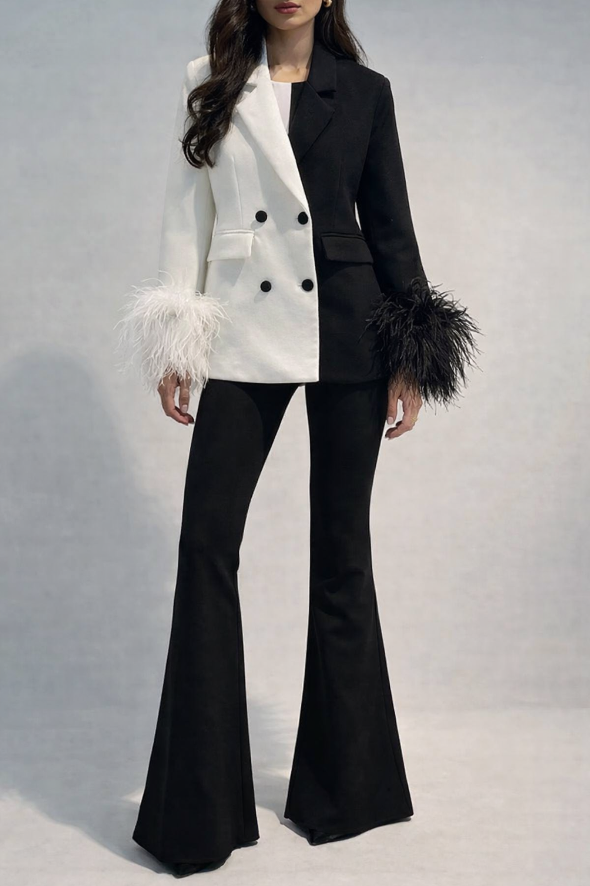 Feathered Edge Monochrome Suit