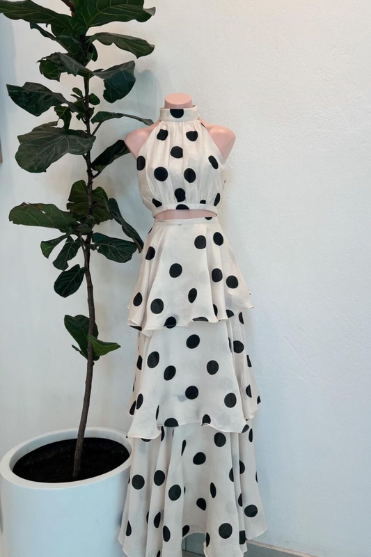 Polka Charm Tiered Co-Ord Set