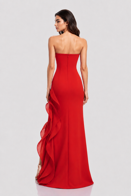 Ruby Red Ruffle Gown