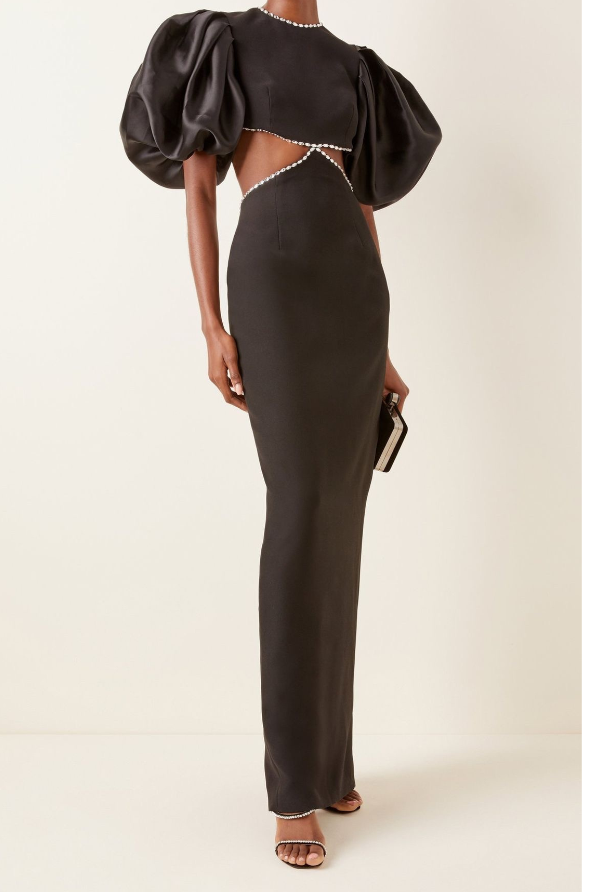 Black Cut-out Embellishment Dress