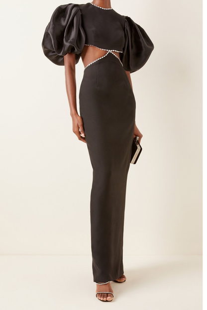 Black Cut-out Embellishment Dress