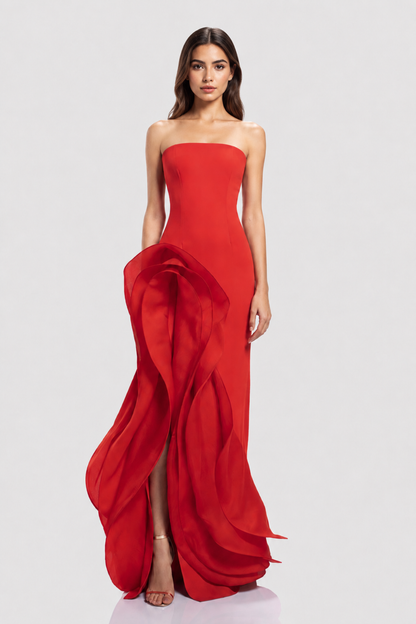 Ruby Red Ruffle Gown