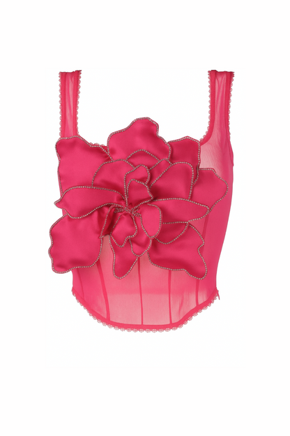 Exclusive 3D Flower corset with draped skirt