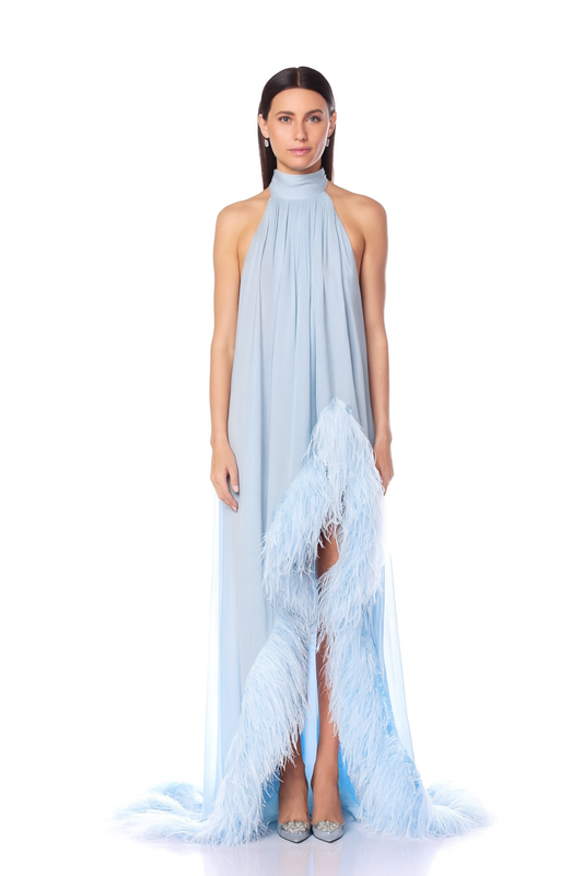 Feathered Cloud Elegance Gown