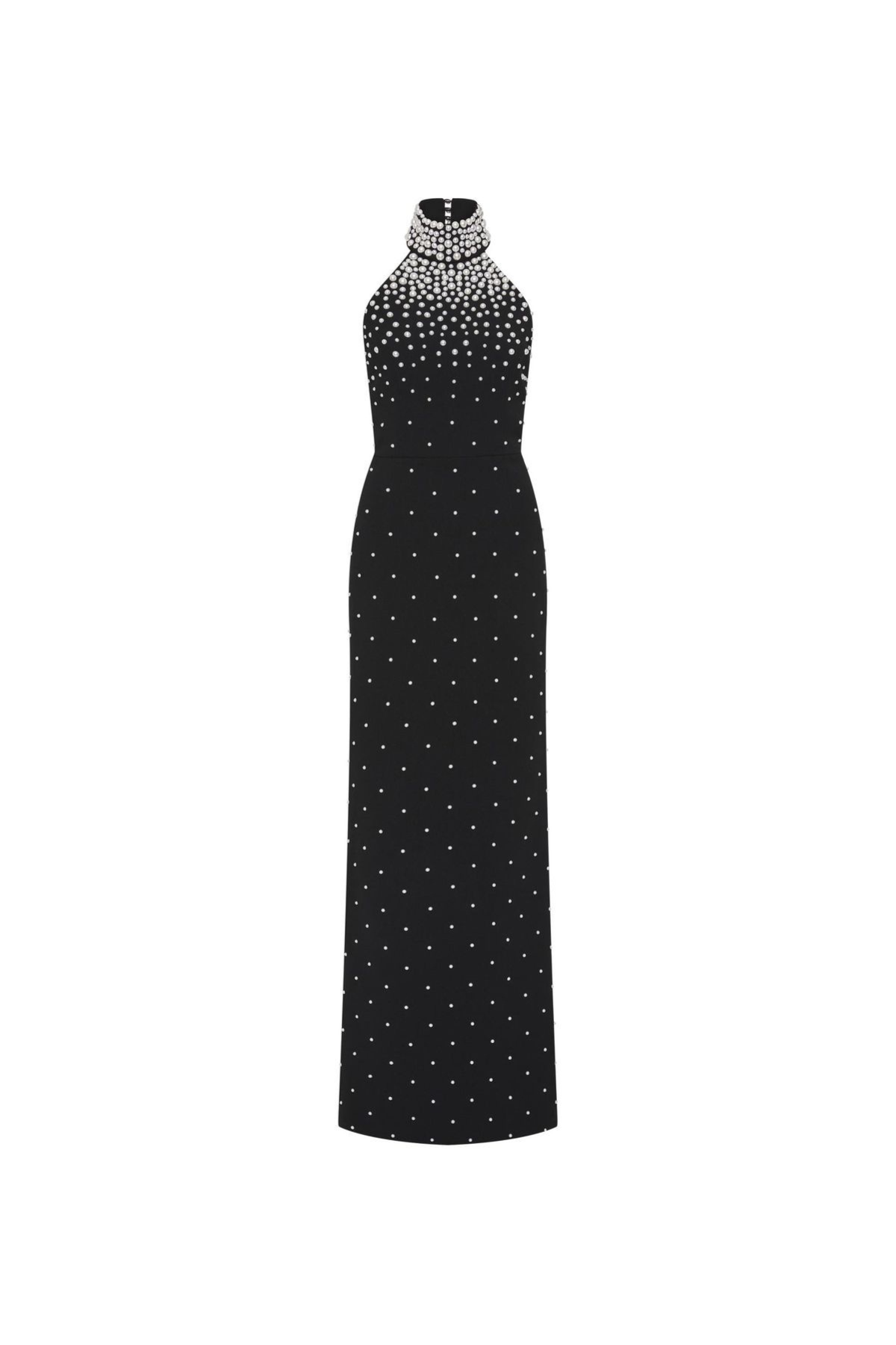 Pearl Embellished Halter Neck Dress