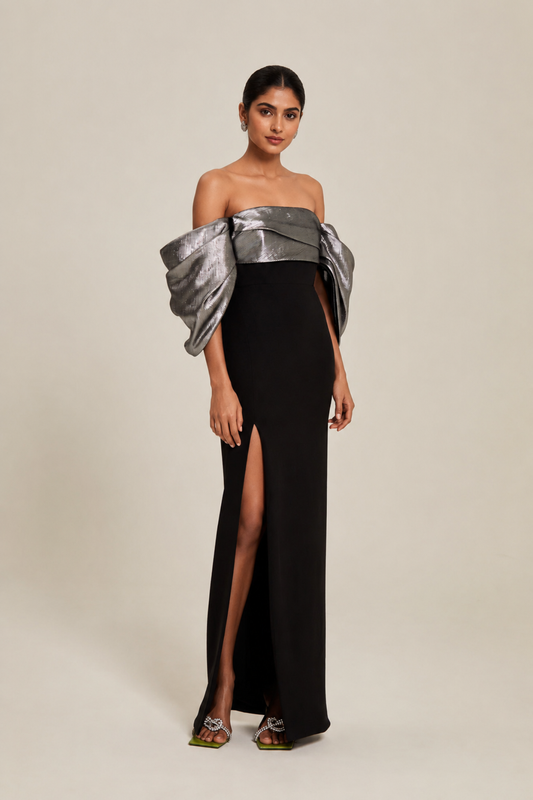 Metallic Silver Dress
