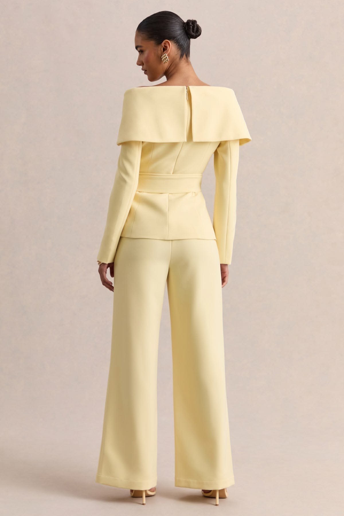 Butter Yellow Off-Shoulder Co-Ord Set