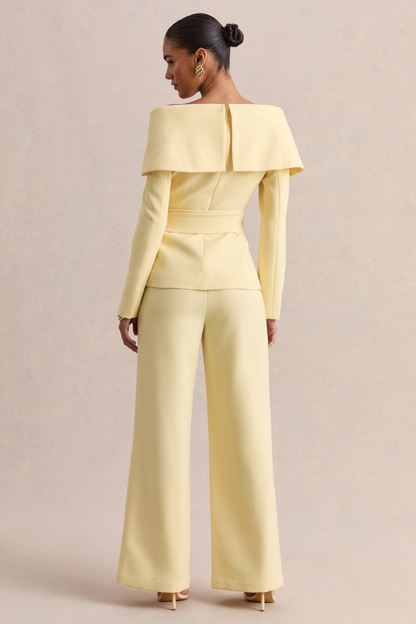 Butter Yellow Off-Shoulder Co-Ord Set