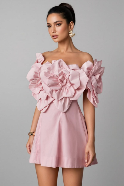 Rosé Petal Mini Dress
