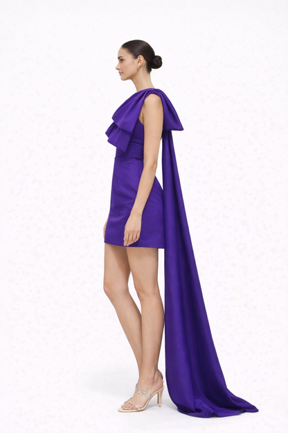 Purple Statement bow Dress
