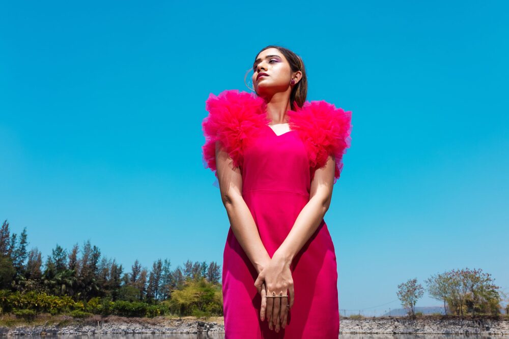 Hot Pink Jazzy Ruffle Dress - Image 4