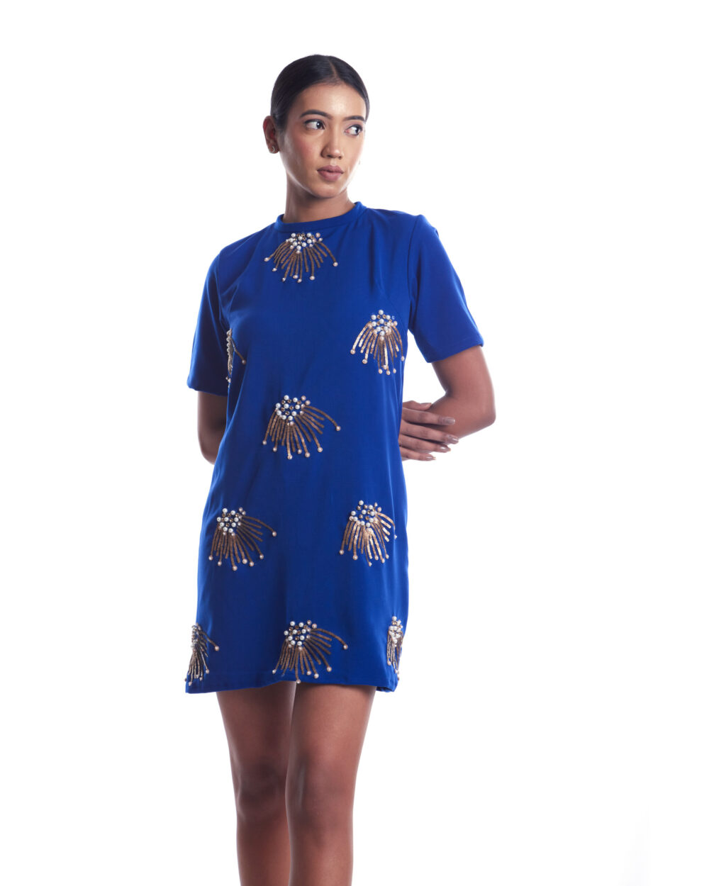 Royal Blue Embellished Dress - Image 4