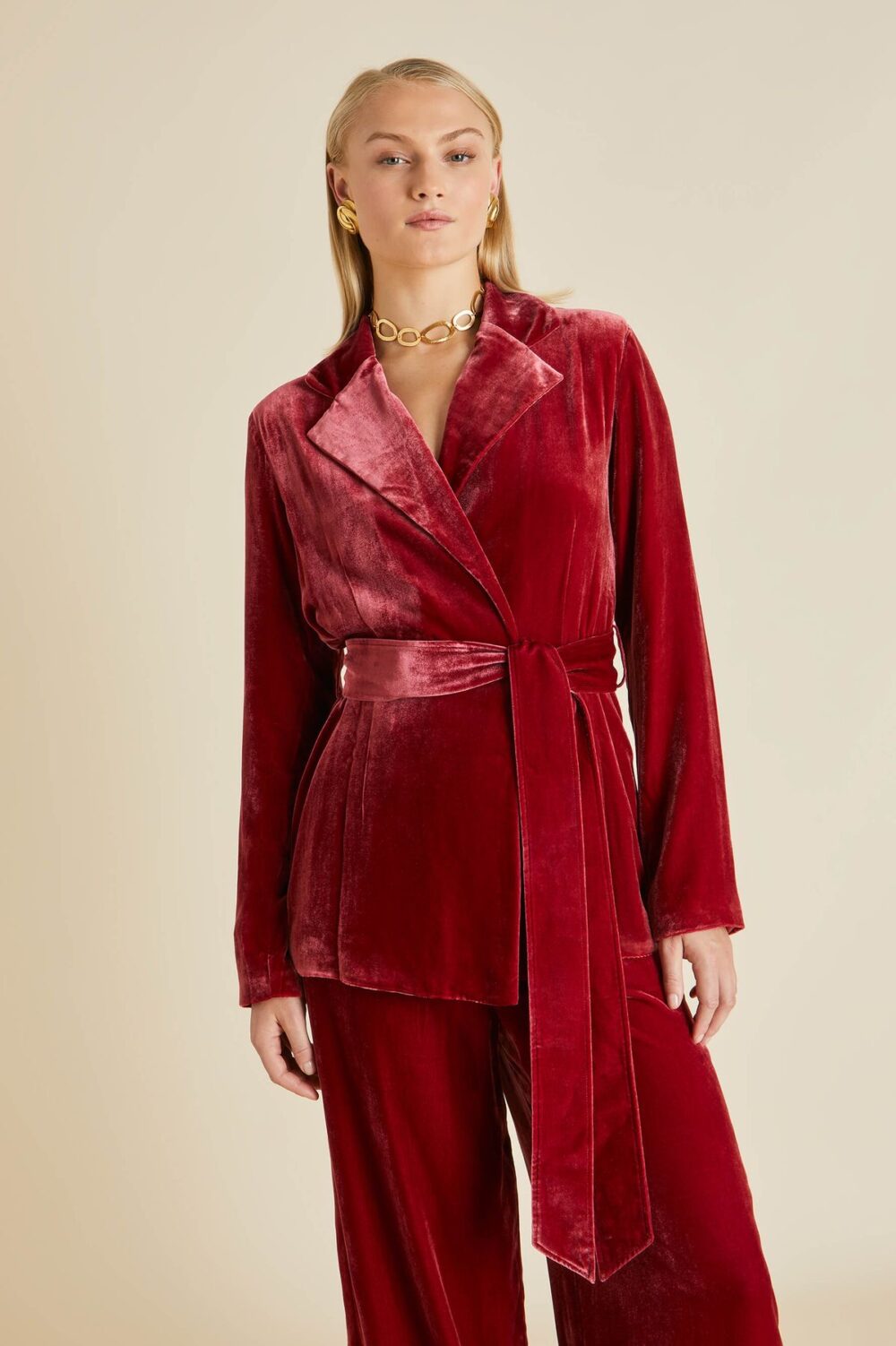 Red Velvetino Tieup Suit (Blazer Set) - Image 3