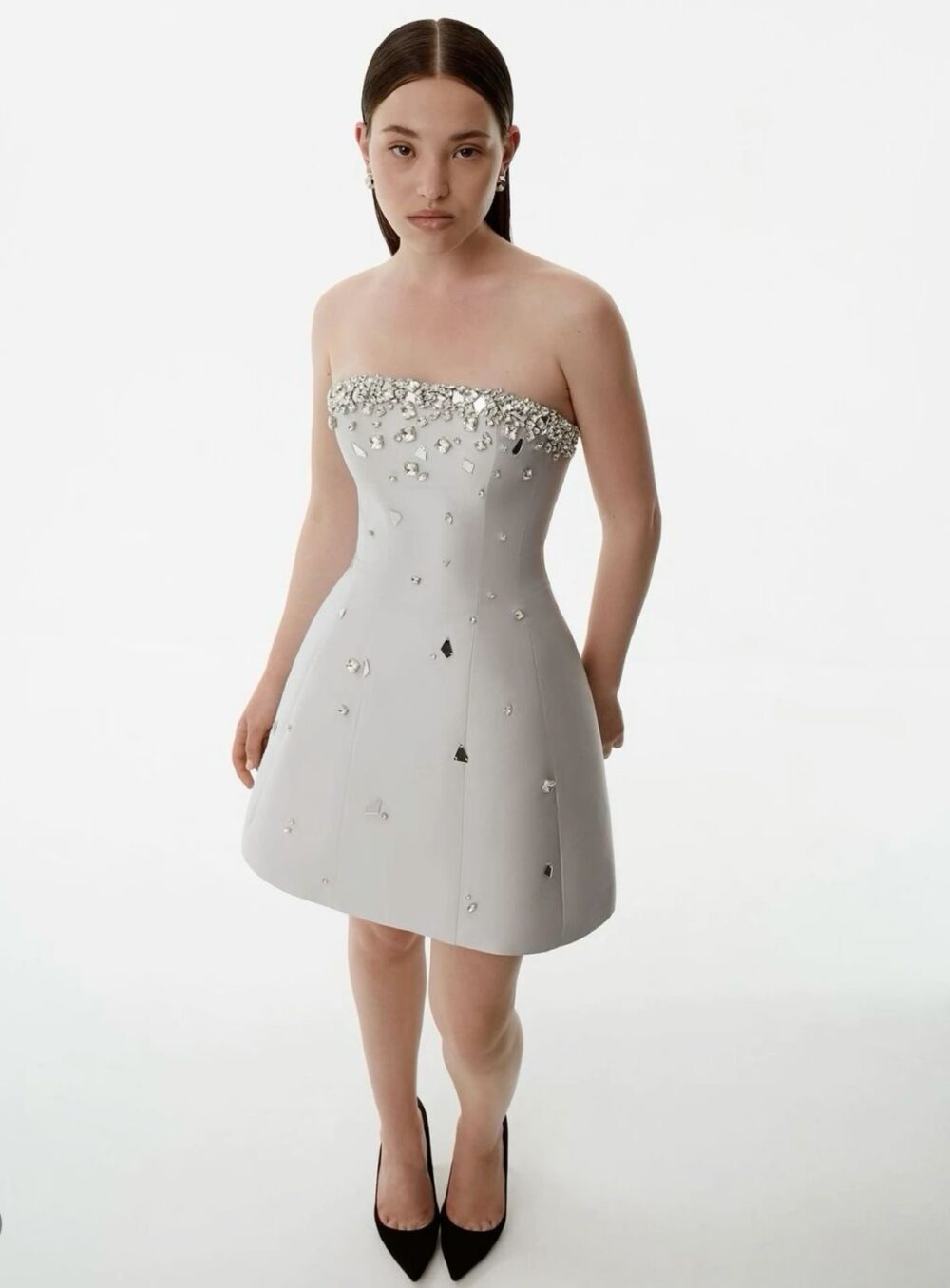 Crystal Embellish A-line Dress - Image 4