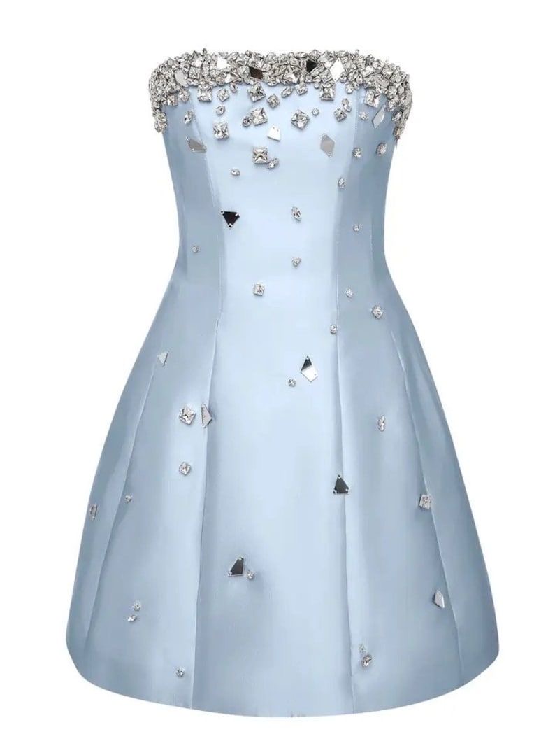 Crystal Embellish A-line Dress - Image 10